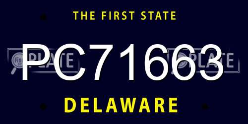 PC71663 Delaware License Plate