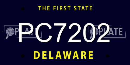 PC7202 Delaware License Plate