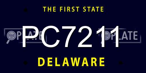 PC7211 Delaware License Plate