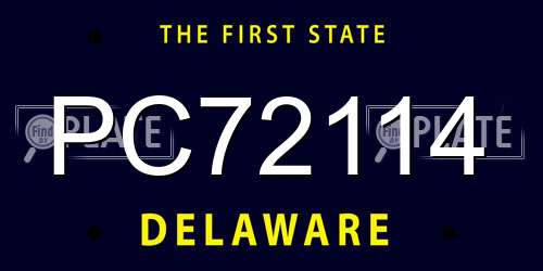 PC72114 Delaware License Plate