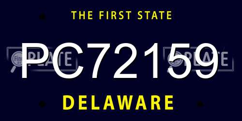PC72159 Delaware License Plate