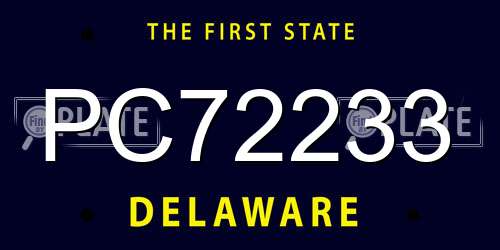PC72233 Delaware License Plate