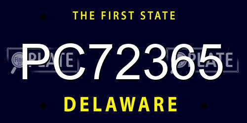 PC72365 Delaware License Plate