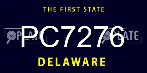 PC7276 Delaware License Plate