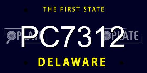 PC7312 Delaware License Plate