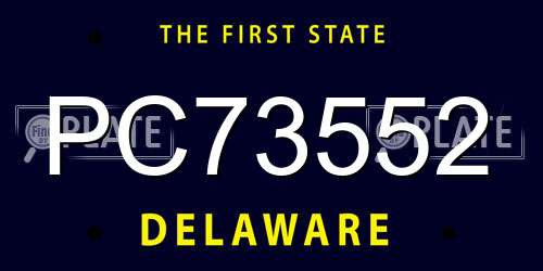 PC73552 Delaware License Plate