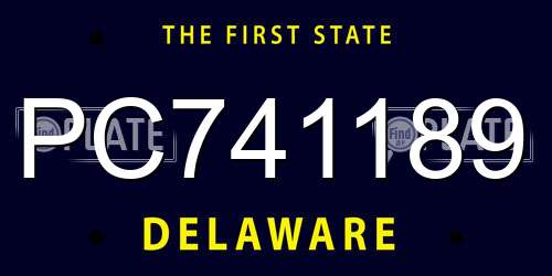 PC741189 Delaware License Plate