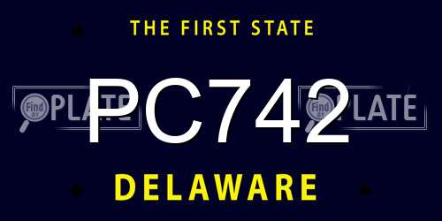 PC742 Delaware License Plate
