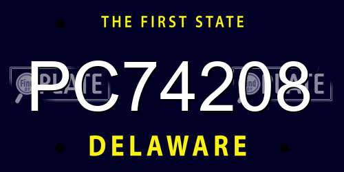 PC74208 Delaware License Plate