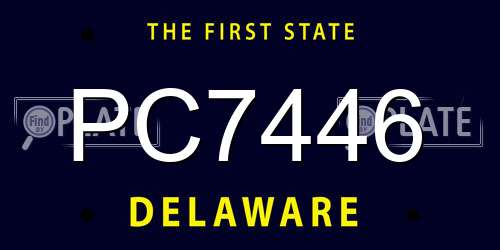 PC7446 Delaware License Plate