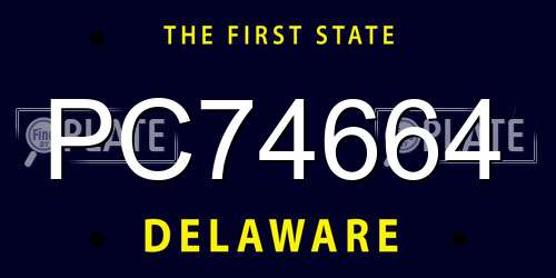 PC74664 Delaware License Plate