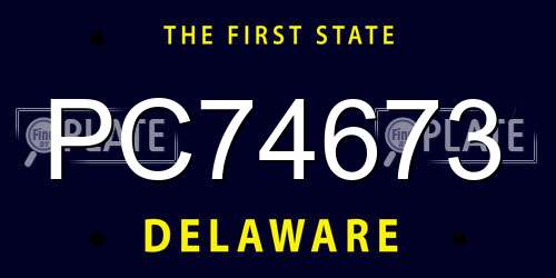 PC74673 Delaware License Plate