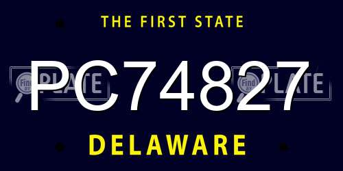 PC74827 Delaware License Plate