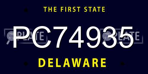 PC74935 Delaware License Plate