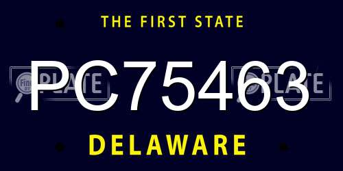 PC75463 Delaware License Plate
