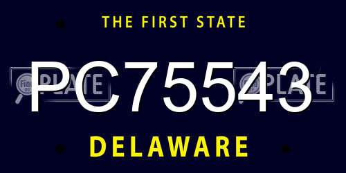PC75543 Delaware License Plate