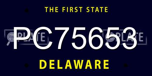 PC75653 Delaware License Plate