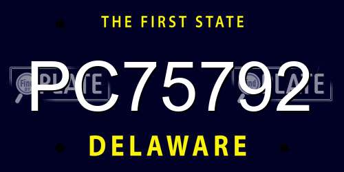 PC75792 Delaware License Plate
