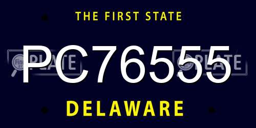 PC76555 Delaware License Plate