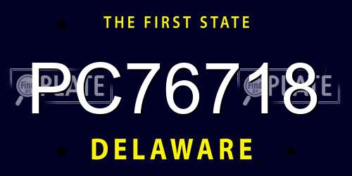 PC76718 Delaware License Plate