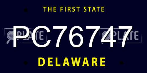PC76747 Delaware License Plate