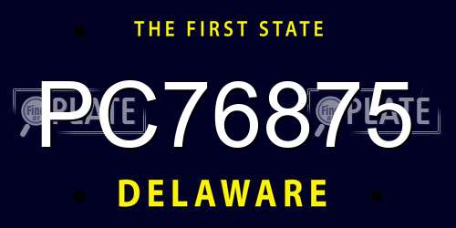 PC76875 Delaware License Plate