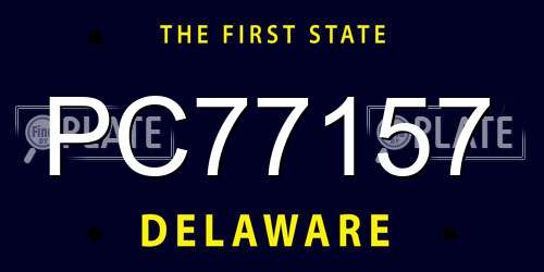 PC77157 Delaware License Plate
