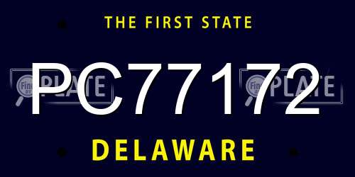 PC77172 Delaware License Plate