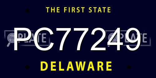 PC77249 Delaware License Plate