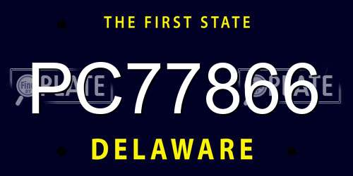 PC77866 Delaware License Plate