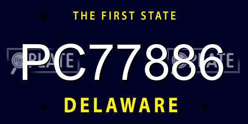 PC77886 Delaware License Plate