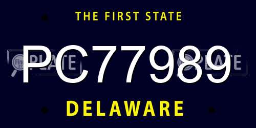 PC77989 Delaware License Plate