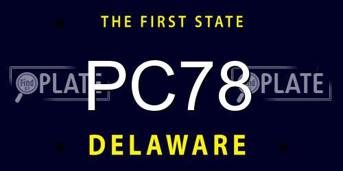 PC78 Delaware License Plate