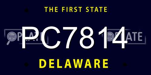 PC7814 Delaware License Plate