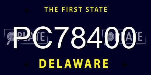 PC78400 Delaware License Plate