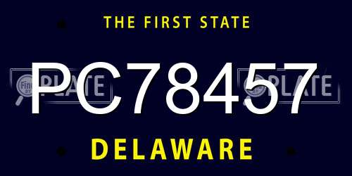 PC78457 Delaware License Plate