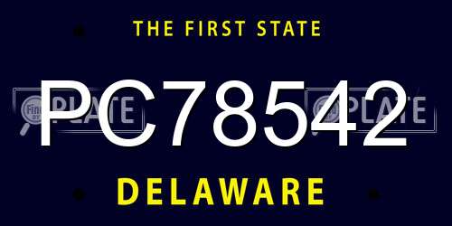PC78542 Delaware License Plate