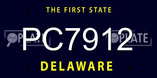 PC7912 Delaware License Plate