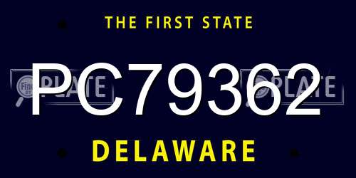 PC79362 Delaware License Plate