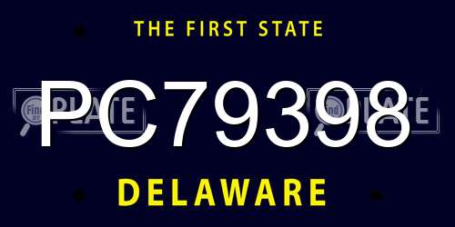 PC79398 Delaware License Plate