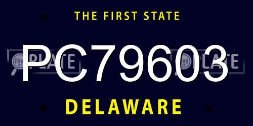 PC79603 Delaware License Plate