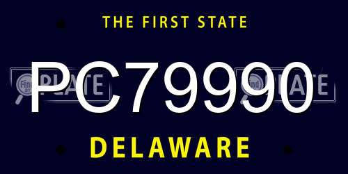 PC79990 Delaware License Plate