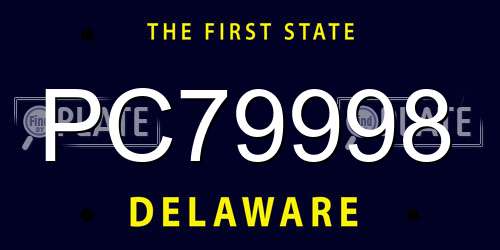 PC79998 Delaware License Plate