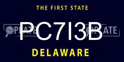 PC7I3B Delaware License Plate