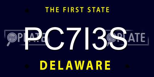 PC7I3S Delaware License Plate