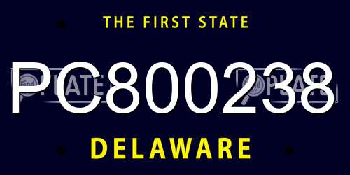 PC800238 Delaware License Plate