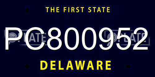 PC800952 Delaware License Plate