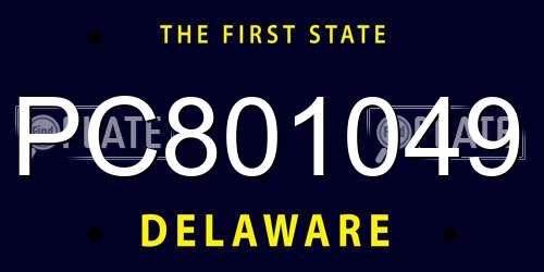 PC801049 Delaware License Plate