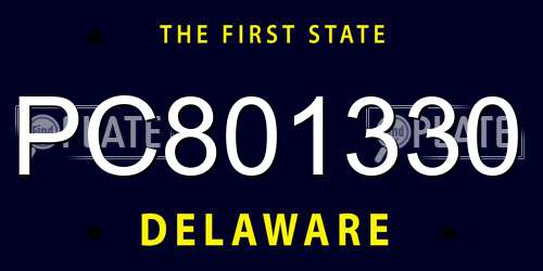PC801330 Delaware License Plate