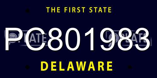 PC801983 Delaware License Plate